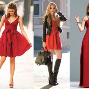 combinar un vestido rojo