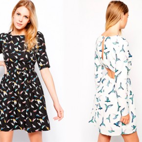 estampado de pájaros