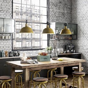 cocina con decoración industrial